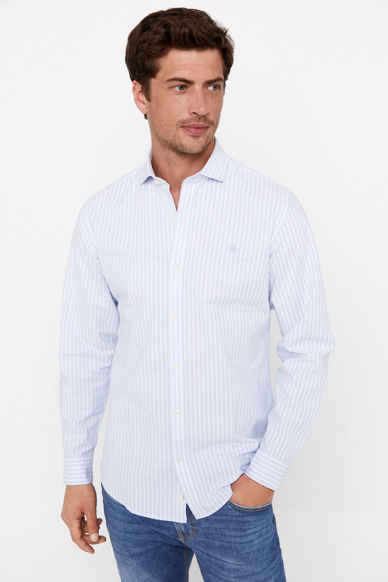 Camisa best sale oxford rayas