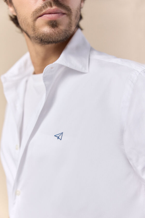 OOTO Camisa em popelina de manga comprida Branco