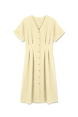Vero Moda Vestido camiseiro com pregas Amarelo