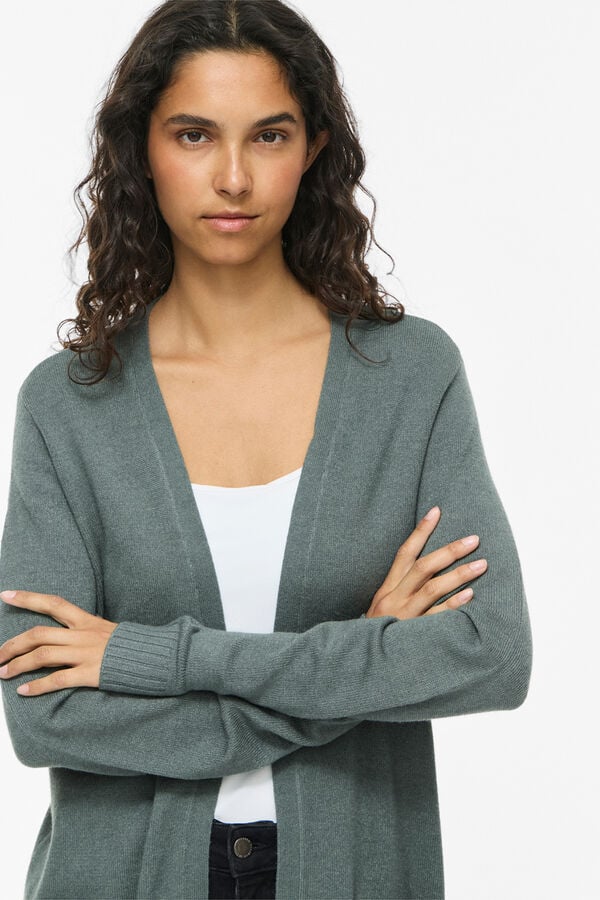 Vila Knit long cardigan Green