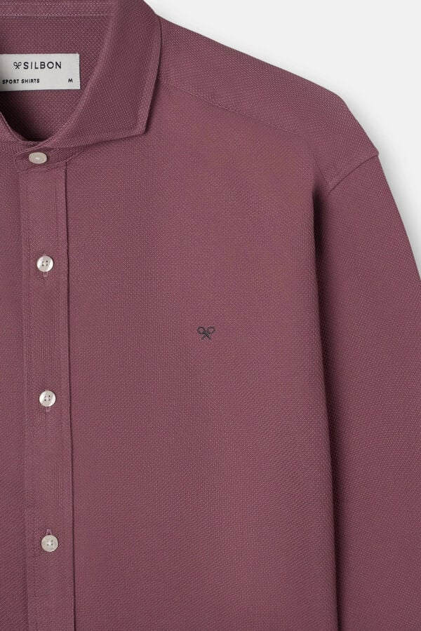 Silbon Structured sport shirt Maroon