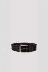 Cortefiel Elastic fabric belt Dark brown