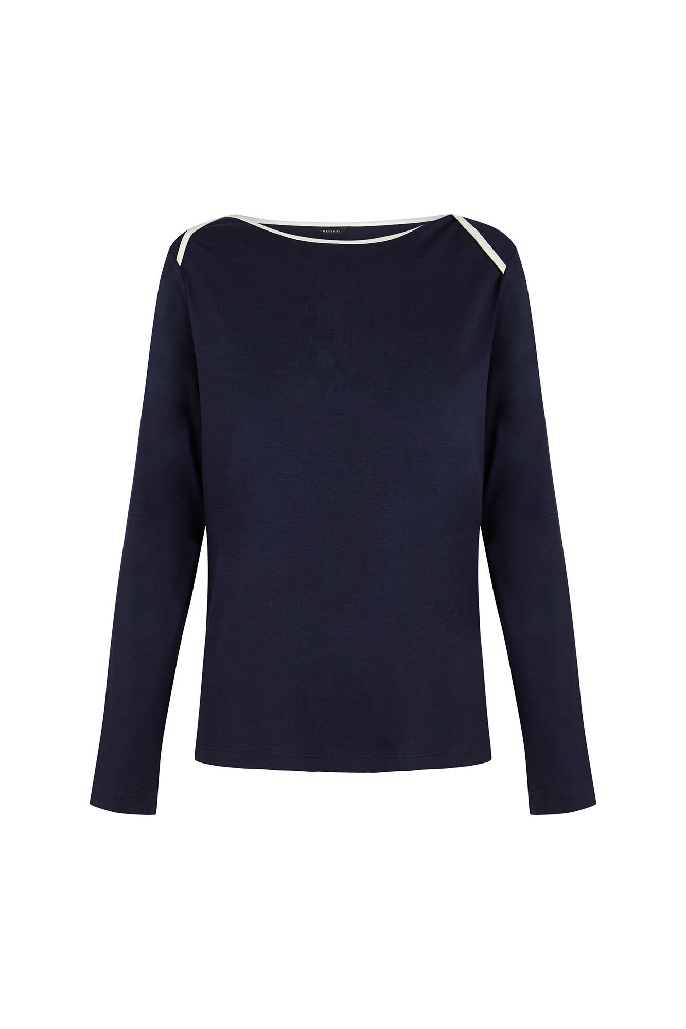 Cortefiel Camiseta com gola canoa contrastante