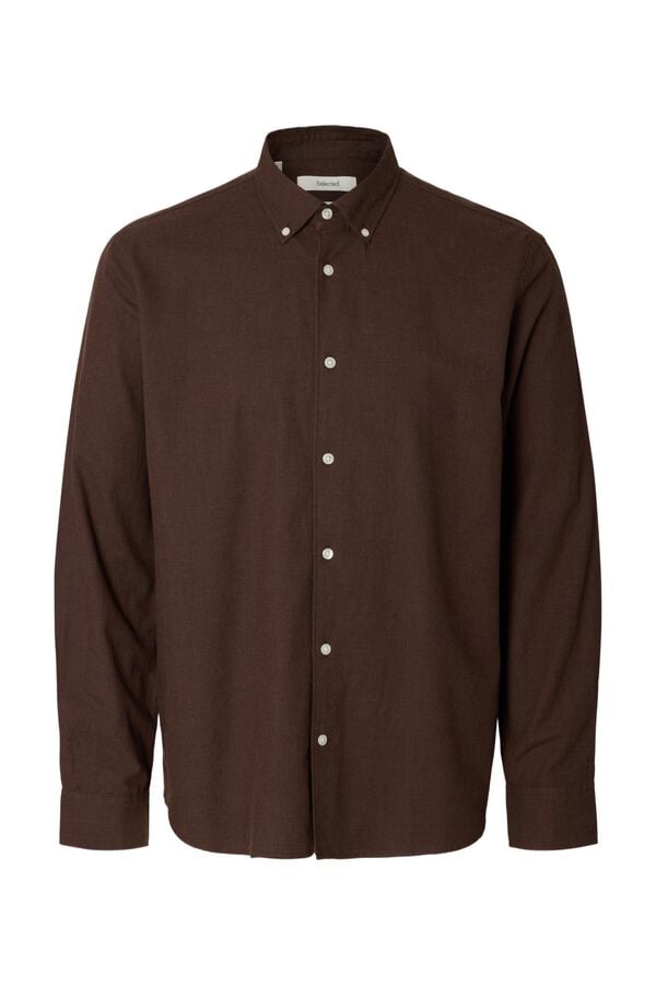 Selected Camisa regular fit Castanho