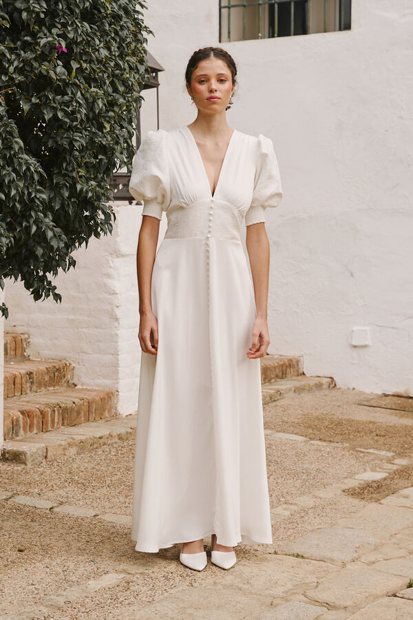 Cortefiel Cala long wedding dress White