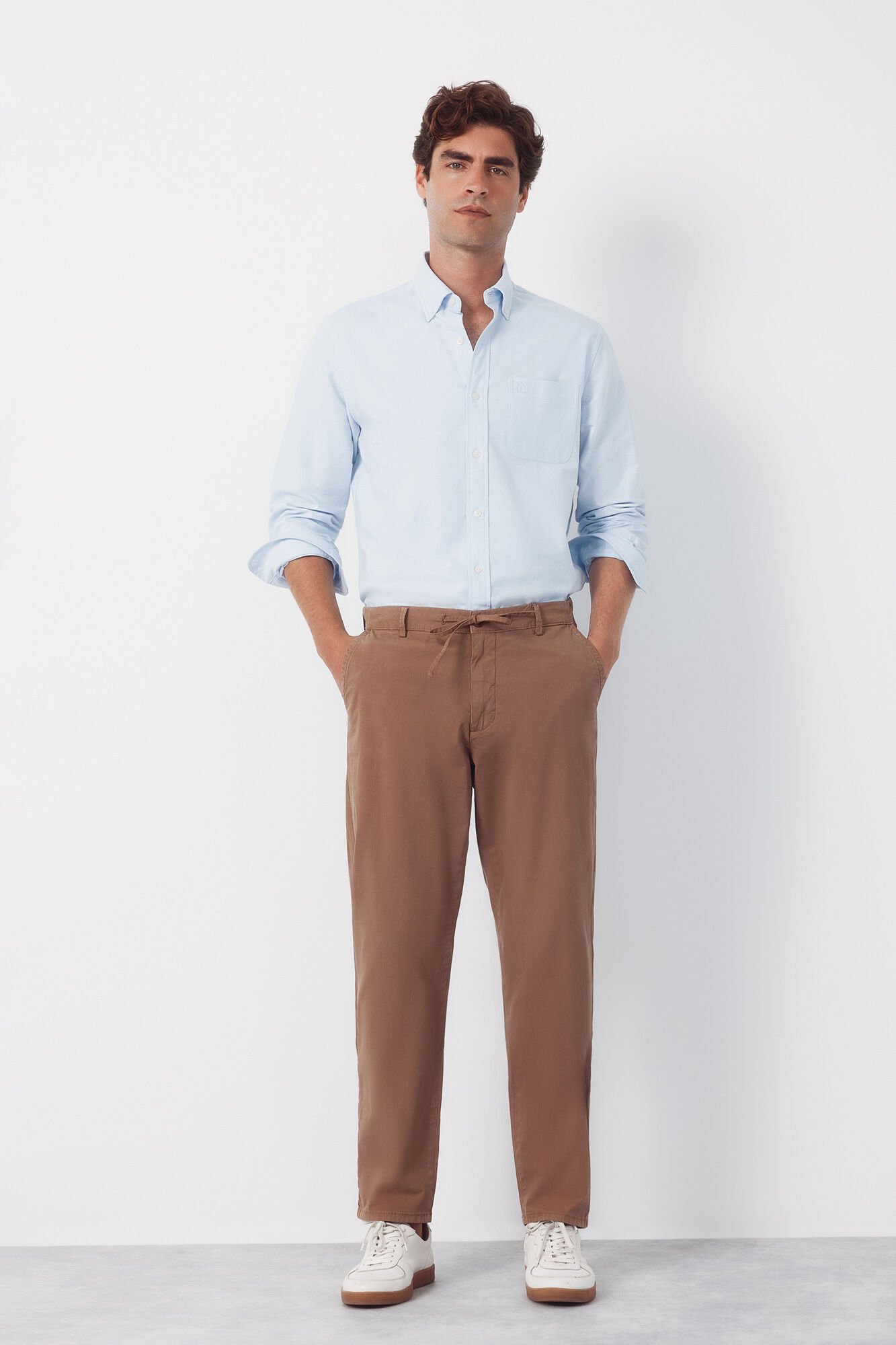 Cortefiel Poplin jogger with regular elastic
