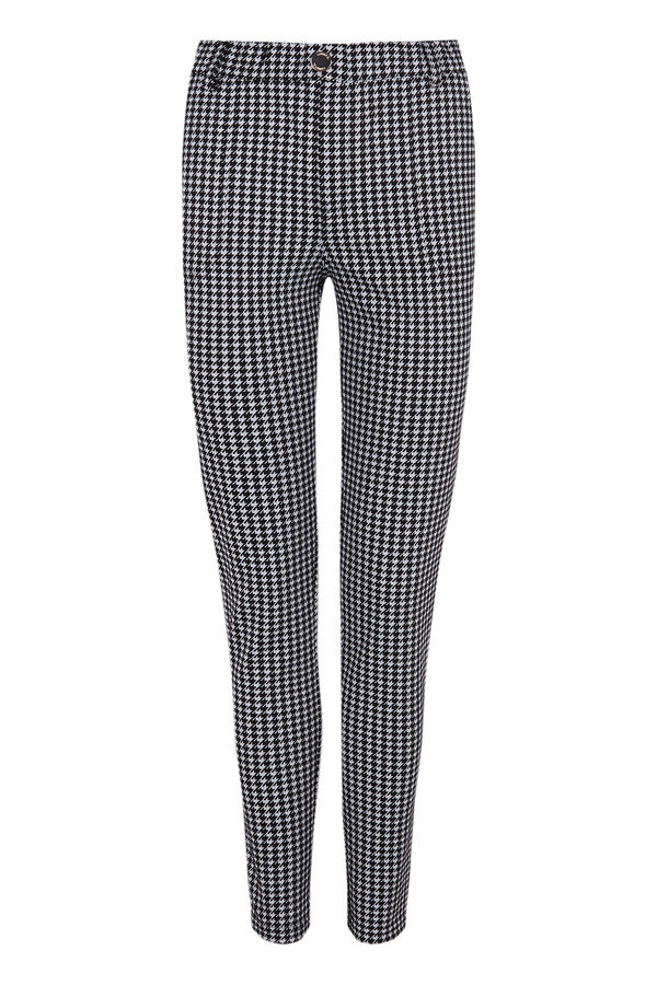 Cortefiel Jacquard knit trousers Printed white
