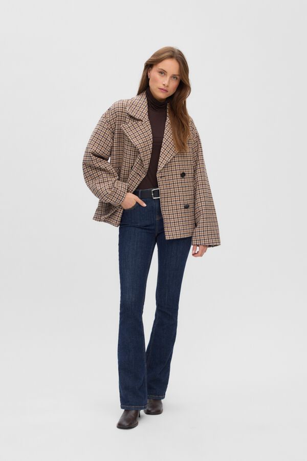 Vero Moda Curve Casaco curto aos quadrados Castanho