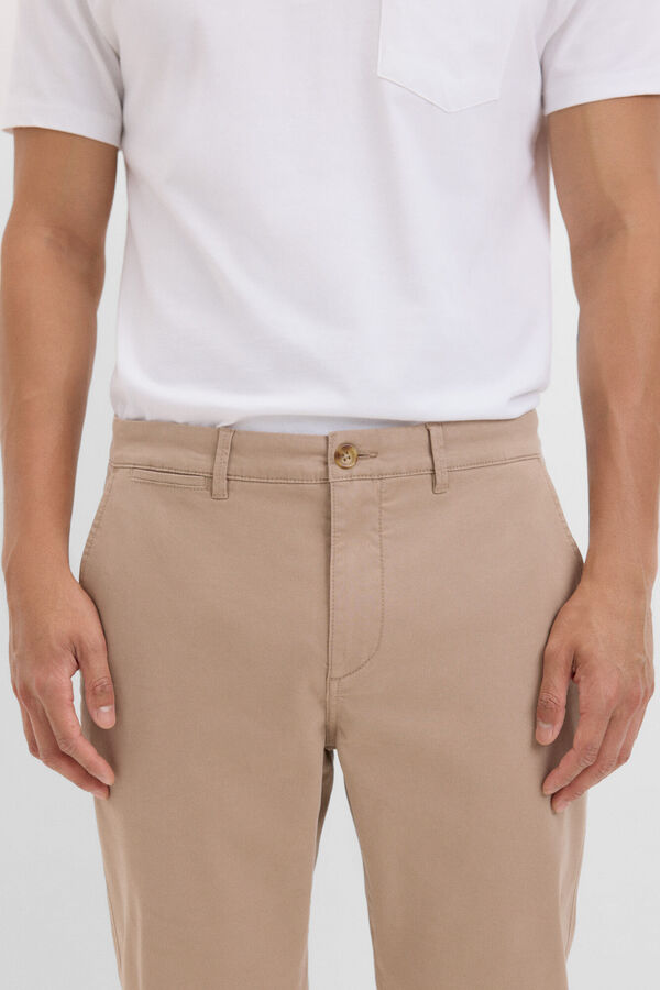 Cortefiel Slim fit chinos Beige