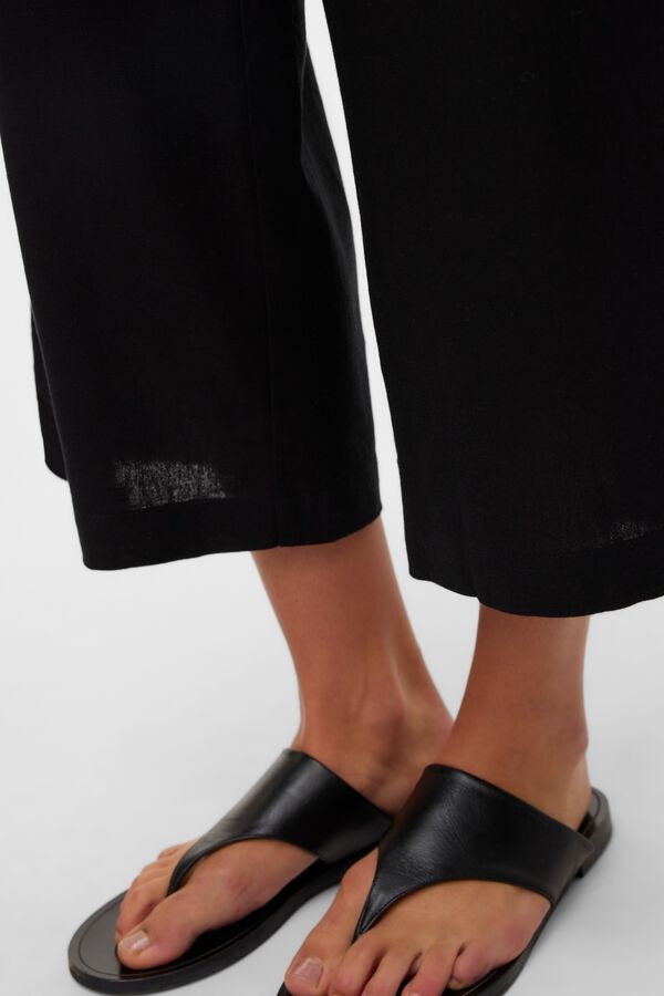 Vero Moda Cal&ccedil;a culotte de linho Preto
