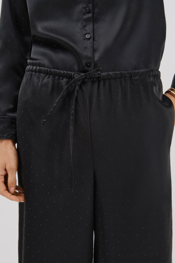 Cortefiel Rhinestone pants Black