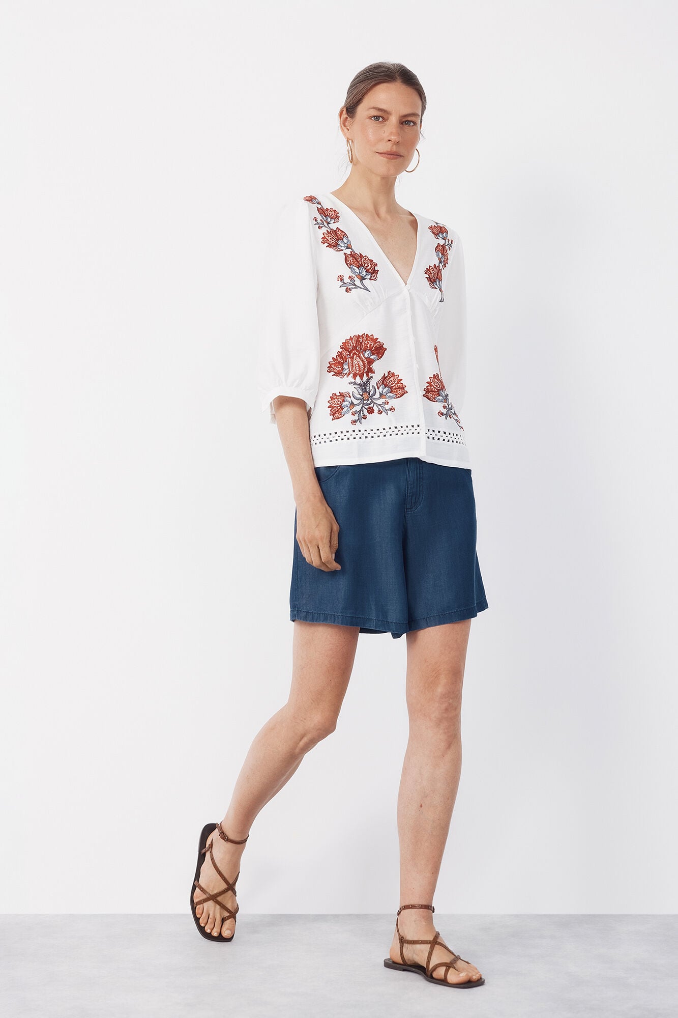 Cortefiel Blusa com estampado posicional