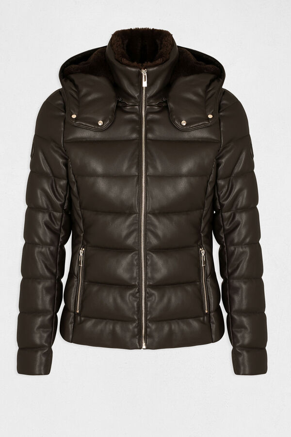 Cortefiel Straight cut hooded puffer jacket Brown
