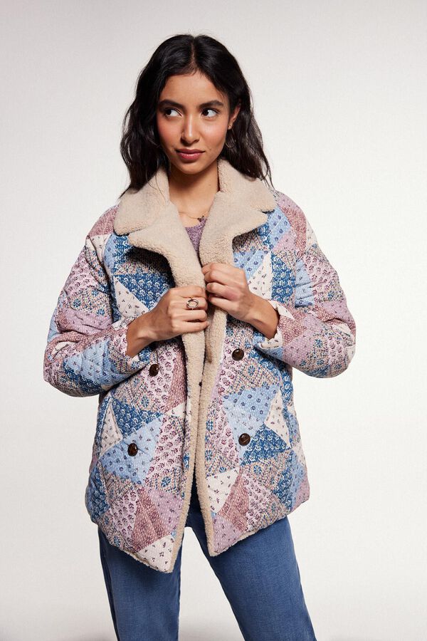 Cortefiel Faux shearling jacket Multicolour