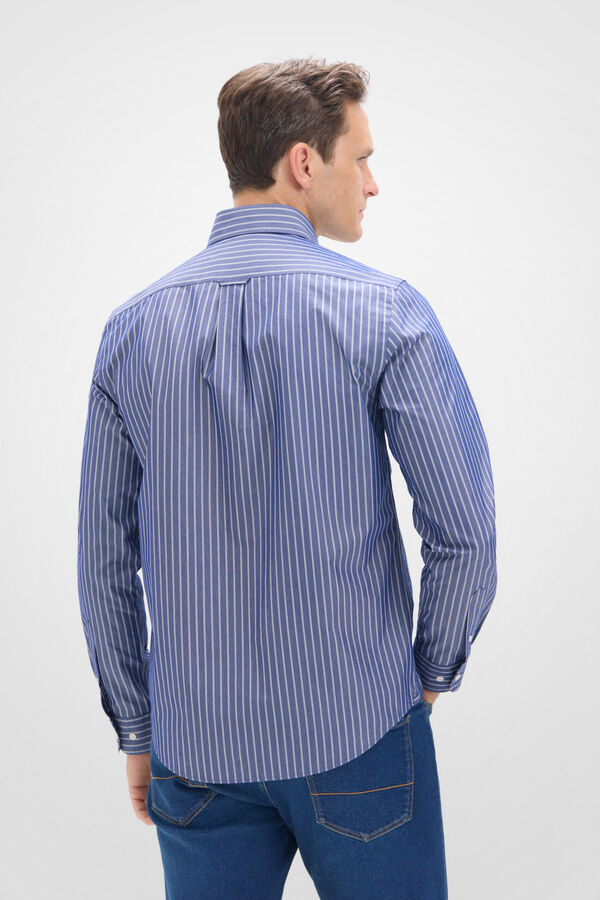 Cortefiel Camisa listas coolmax Azul