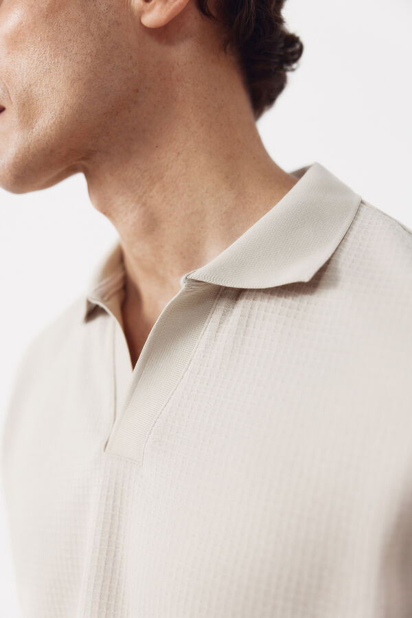 Cortefiel Polo shirt link structure Beige
