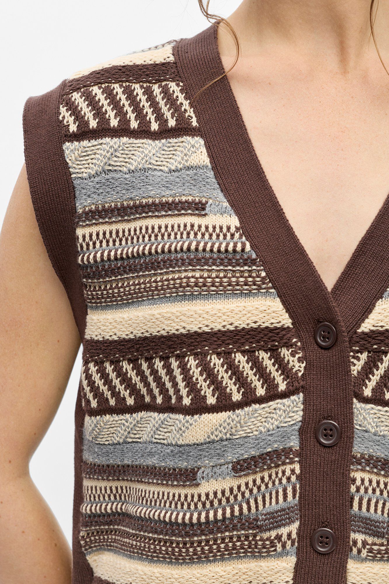 Object Striped knit gilet