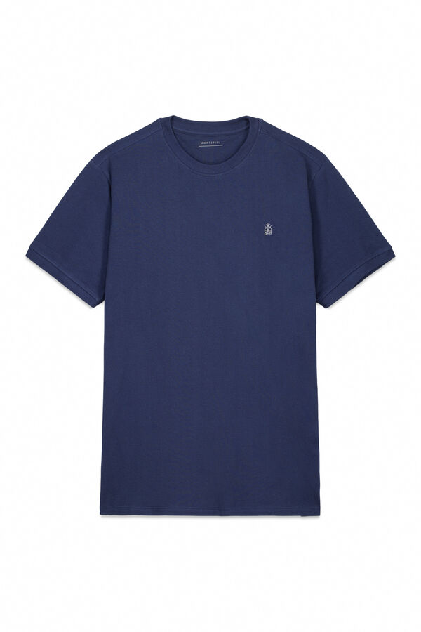 Cortefiel Basic piqué t-shirt Blue