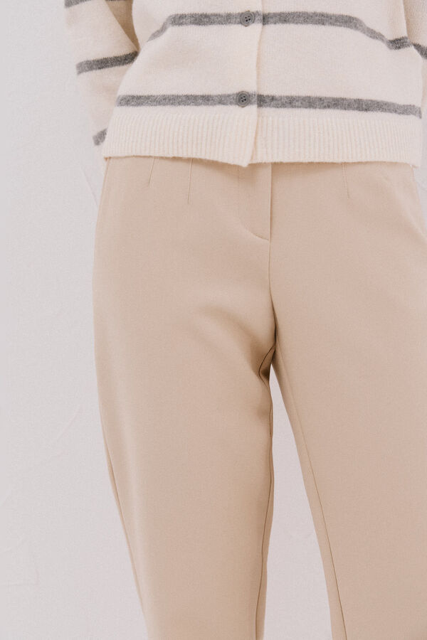 Cortefiel Zippered pants Beige