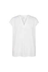Cortefiel Basic stand-up collar T-shirt White
