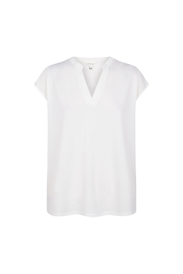 Cortefiel Basic stand-up collar T-shirt White