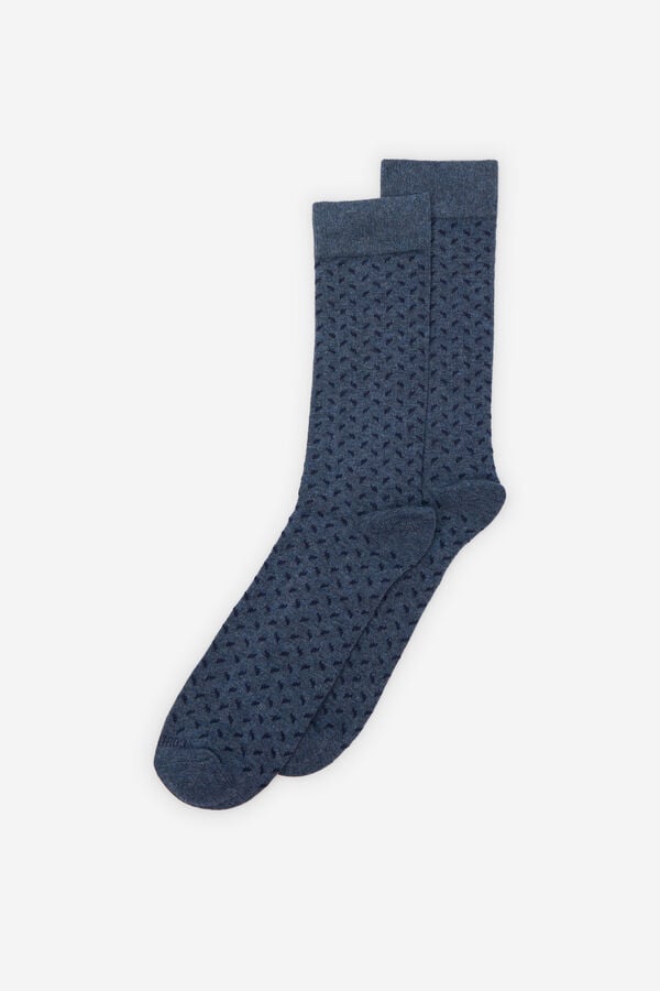 Cortefiel Micro-patterned sock Navy