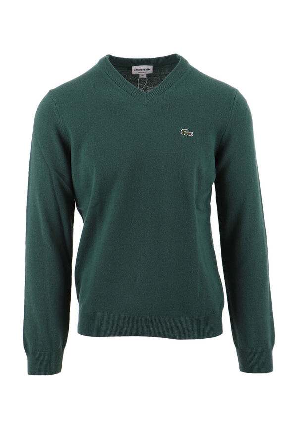 Cortefiel Regular fit wool v sweater Green