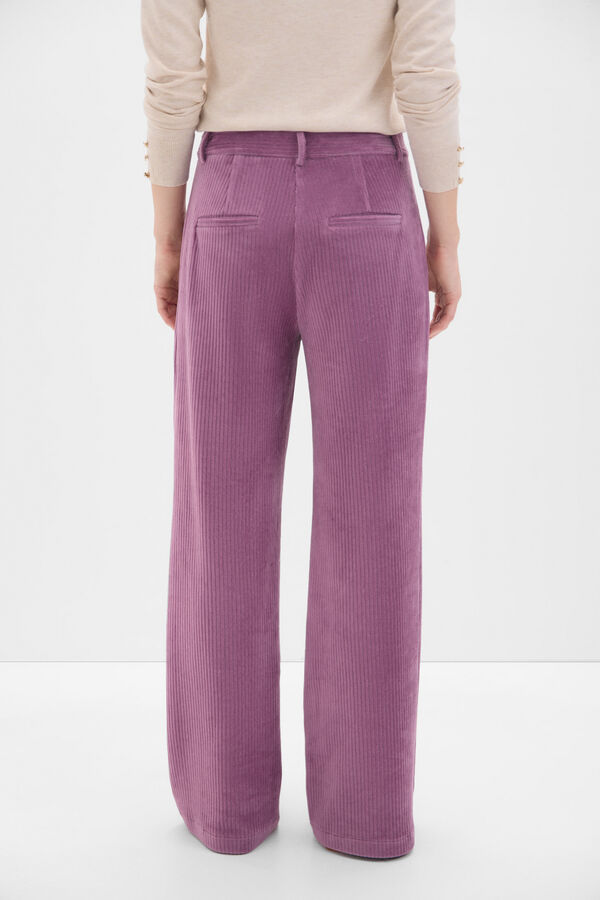 Cortefiel Corduroy straight trousers Lilac