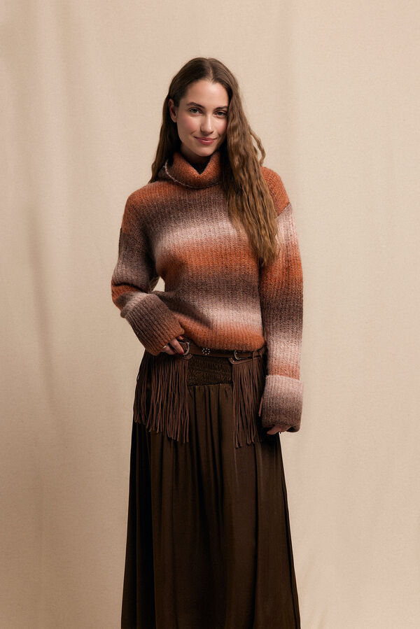 Slowlove Camisola gola alta Tostado