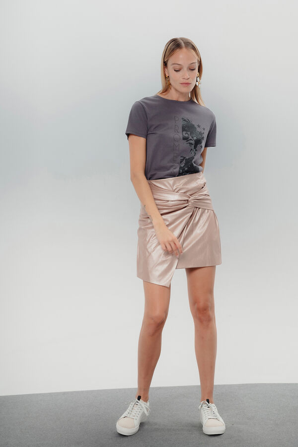 Dolores Promesas Promessas de camiseta cinza ilustrada Cinzento