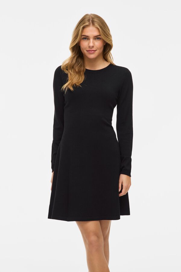 Vila Vestido evas&eacute; de manga comprida Preto