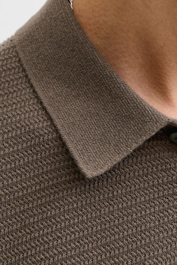 Jack & Jones Polo de malha em algod&atilde;o Castanho