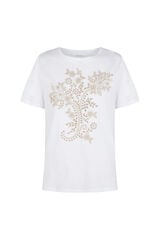 Cortefiel T-shirt with positional embroidered Printed white