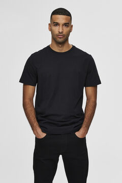 Cortefiel Camiseta de manga corta 100% algodón orgánico Negro