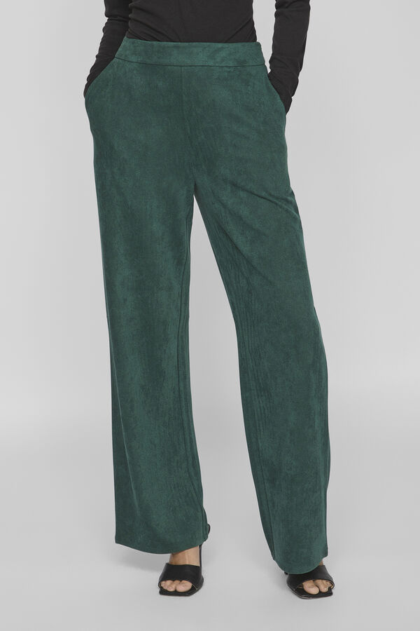 Cortefiel Faux suede trousers Green