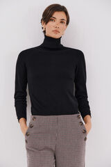 Cortefiel Short-sleeved jumper Black