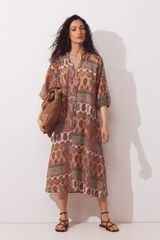 Cortefiel Caftan estampado amplio Estampado naranja