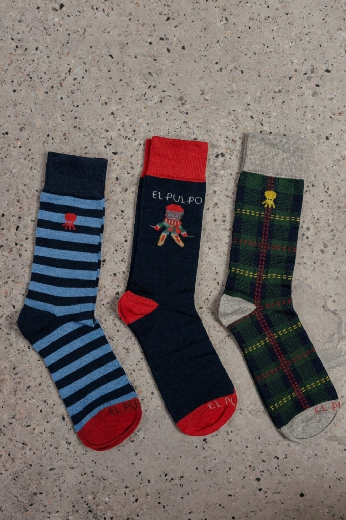 elPulpo Pacote de meias multicoloridas do Ski Club