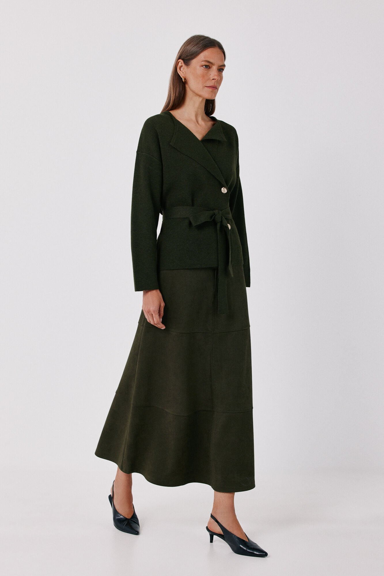 Cortefiel Knitted belted jacket