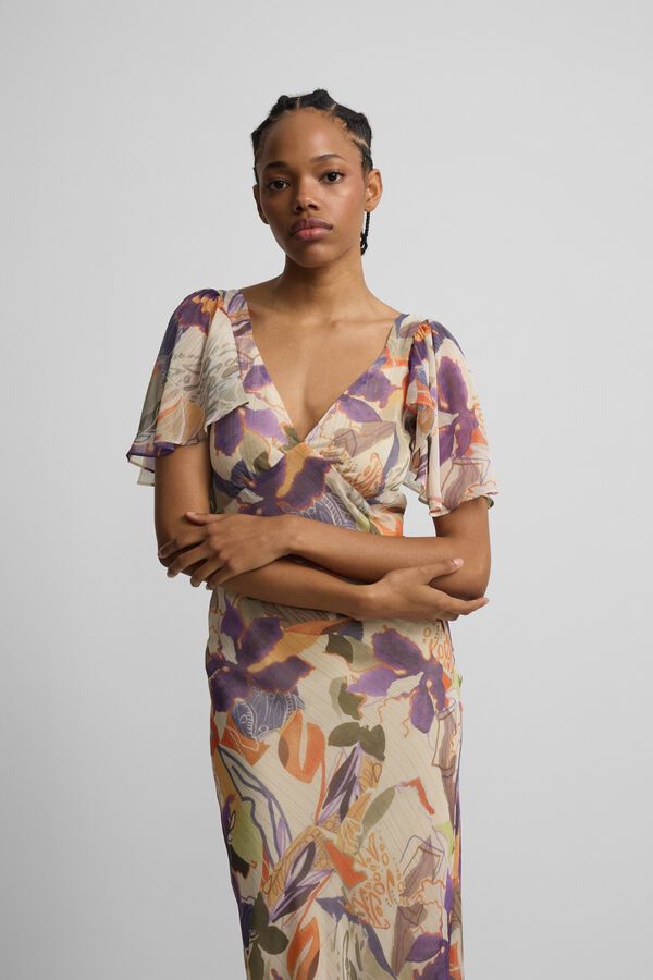 Silbon Vestido comprido estampado de flores Multicolorido