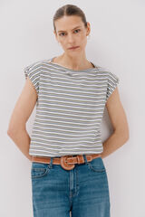Cortefiel Basic sleeves t-shirt Printed green