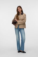 Vero Moda Gabardina com gola em contraste Castanho