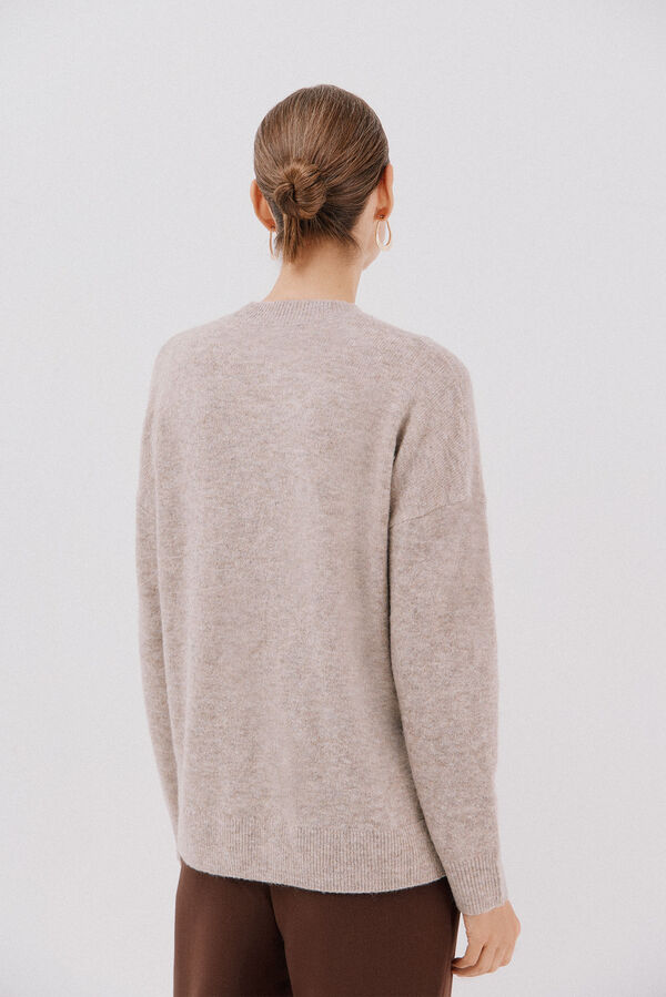 Cortefiel Striped soft feel jumper Beige