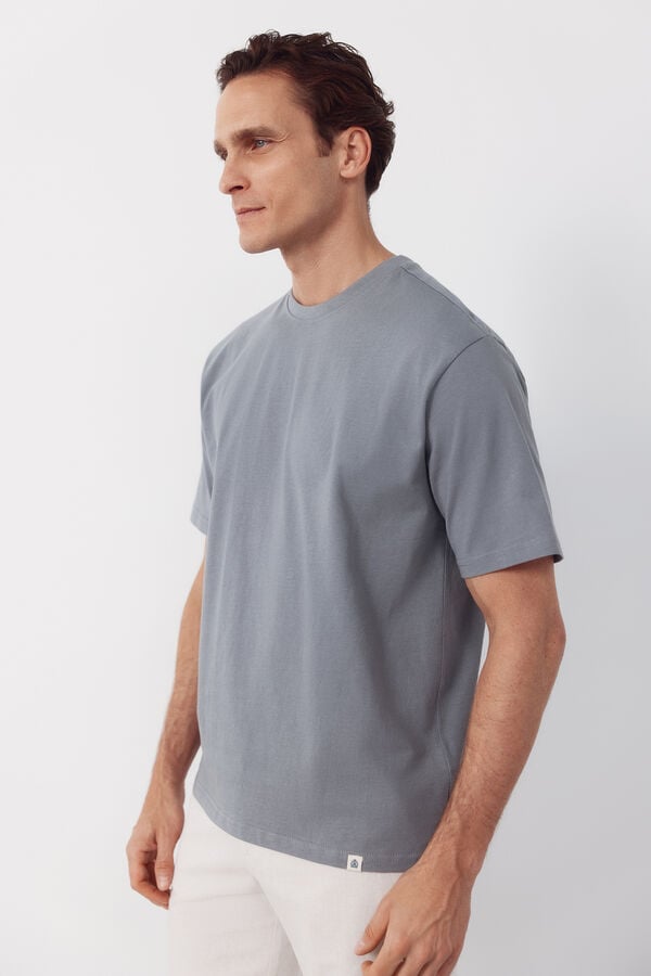 Cortefiel Plain T-shirt Grey