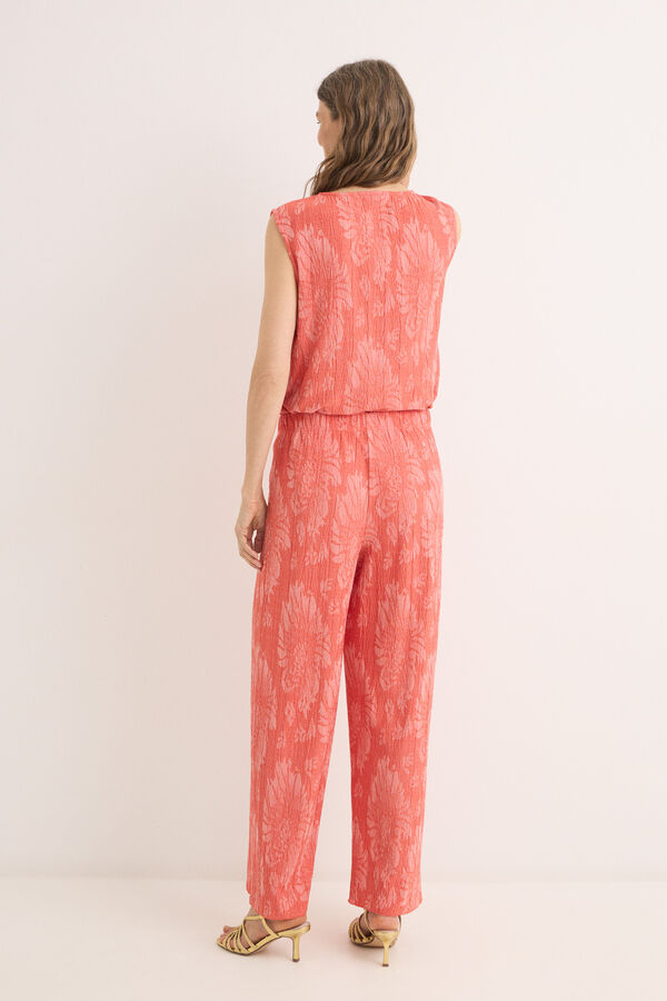 Cortefiel Jacquard knit trousers Coral