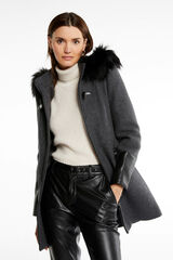 Morgan Abrigo recto con cremallera y capucha Gris oscuro