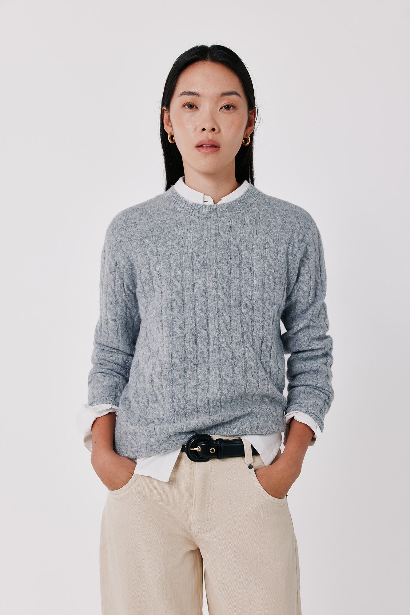 Cortefiel Soft cross<br>- knit jumper