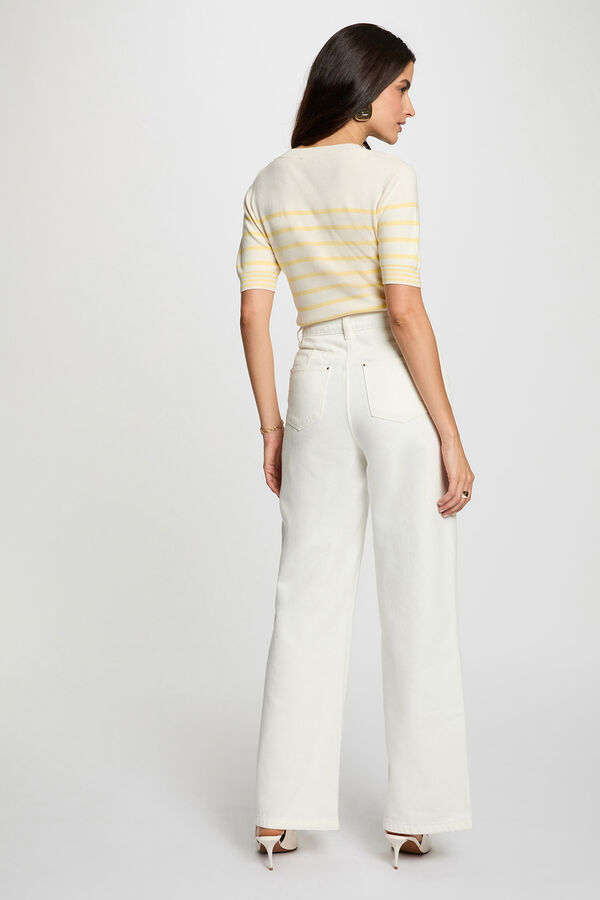 Morgan Camisola de manga curta e riscas Amarelo