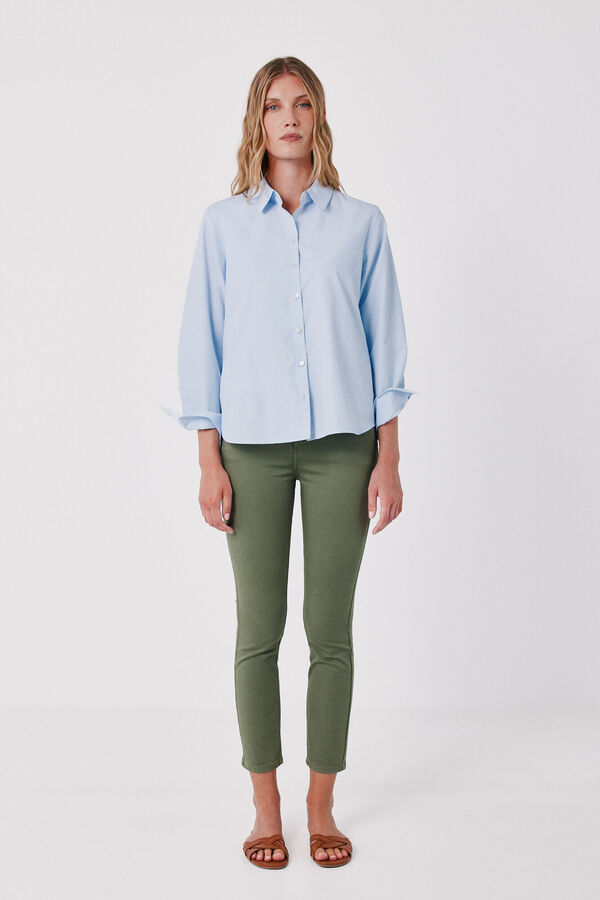 Cortefiel Coloured cropped skinny jeans Kaki