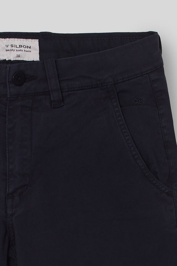 Silbon Casual navy blue chinos Navy